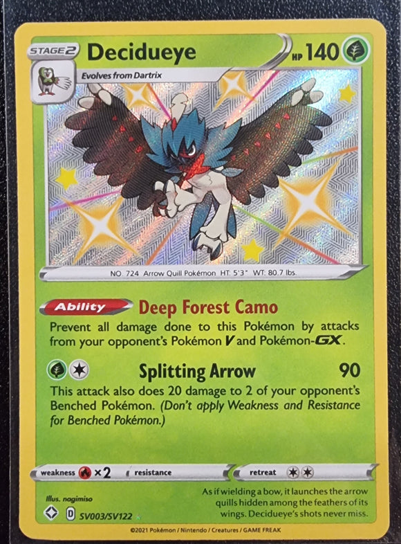 Decidueye - Pokemon Shining Fates Foil Shiny Rare #SV003/SV122