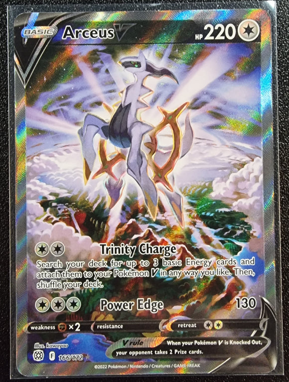 Arceus V - Pokemon Brilliant Stars ALT FULL ART Holo Foil Ultra Rare #166/172