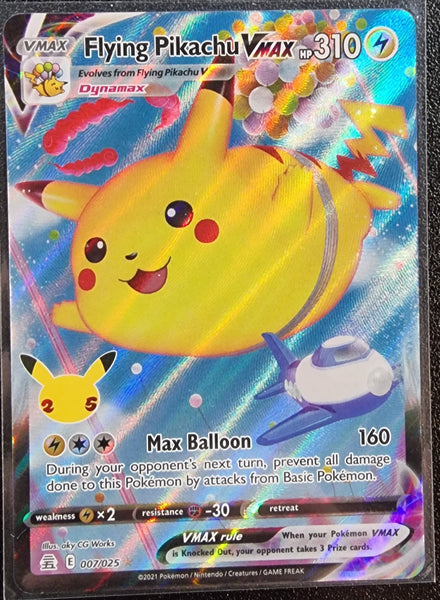 Pikachu Voador V-Max Foil Pokémon Carta Em Português 7/25 - Deck