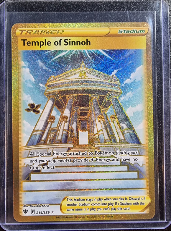 Temple of Sinnoh Trainer - Pokemon Astral Radiance Gold Holo Secret Rare #214/189