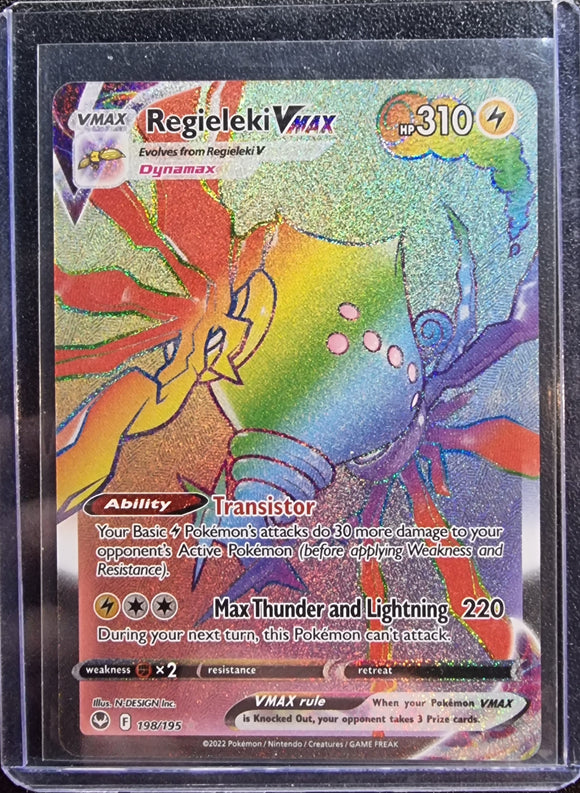 Regieleki VMAX - Pokemon Silver Tempest FULL ART Holo Rainbow Hyper Rare #198/195