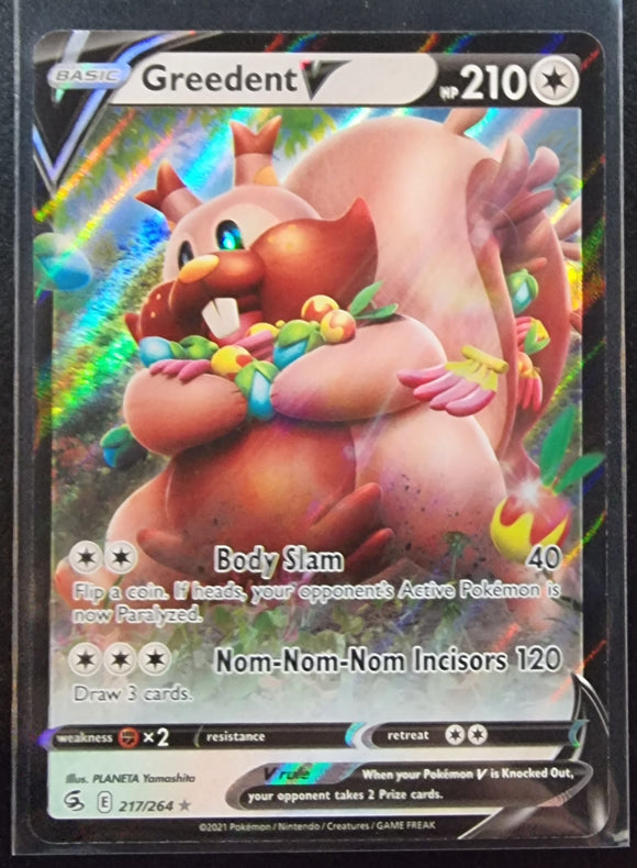 Greedent V - Pokemon Fusion Strike Holo Foil Ultra Rare #217/264