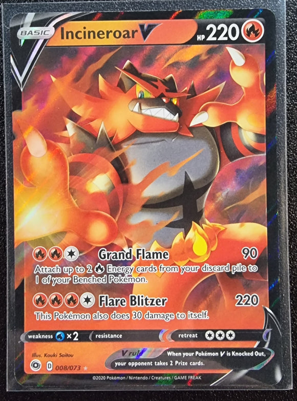 Incineroar V - Pokemon Champion's Path Holo Foil Ultra Rare #008/073