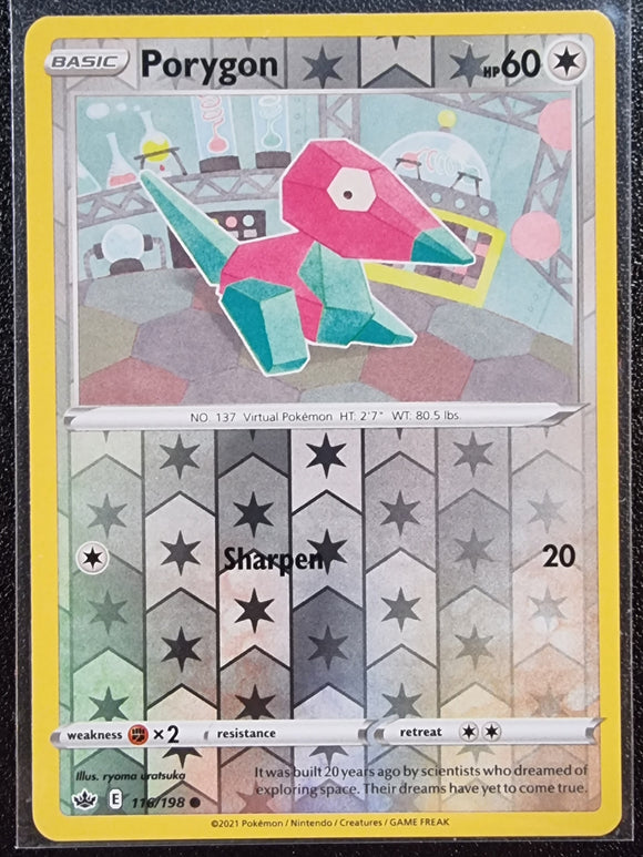 Porygon - Pokemon Chilling Reign Reverse Holo Foil Common #116/198