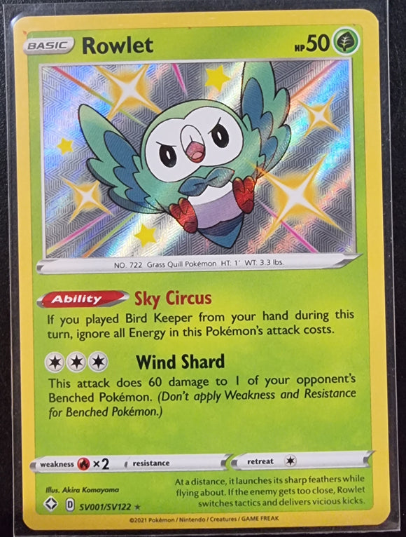 Rowlet - Pokemon Shining Fates Shiny Vault Holo Rare #SV001/SV122