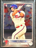 Matt Vierling RC - 2022 Topps Chrome Baseball RC Base #181 - Phillies