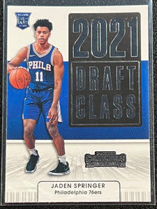 Jaden Springer RC - 2021-22 Panini Contenders Basketball 2021 DRAFT CLASS #28